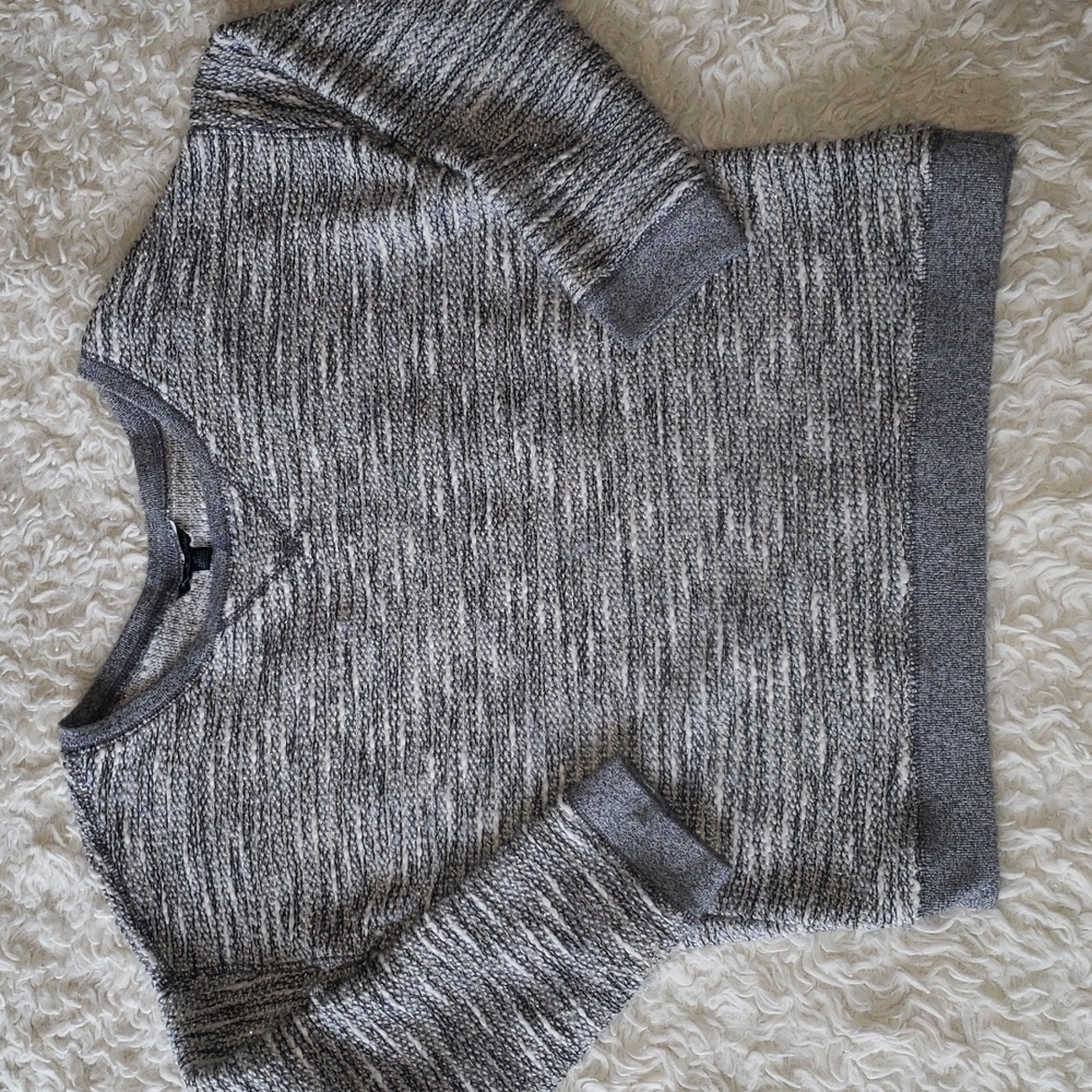 American Eagle Outfitters S / P Gray  White Black Gold Pullover Sweater - Picture 2 of 11